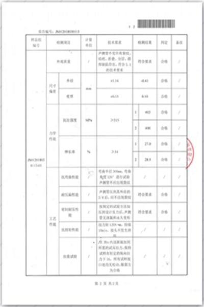 晋中出厂检测报告